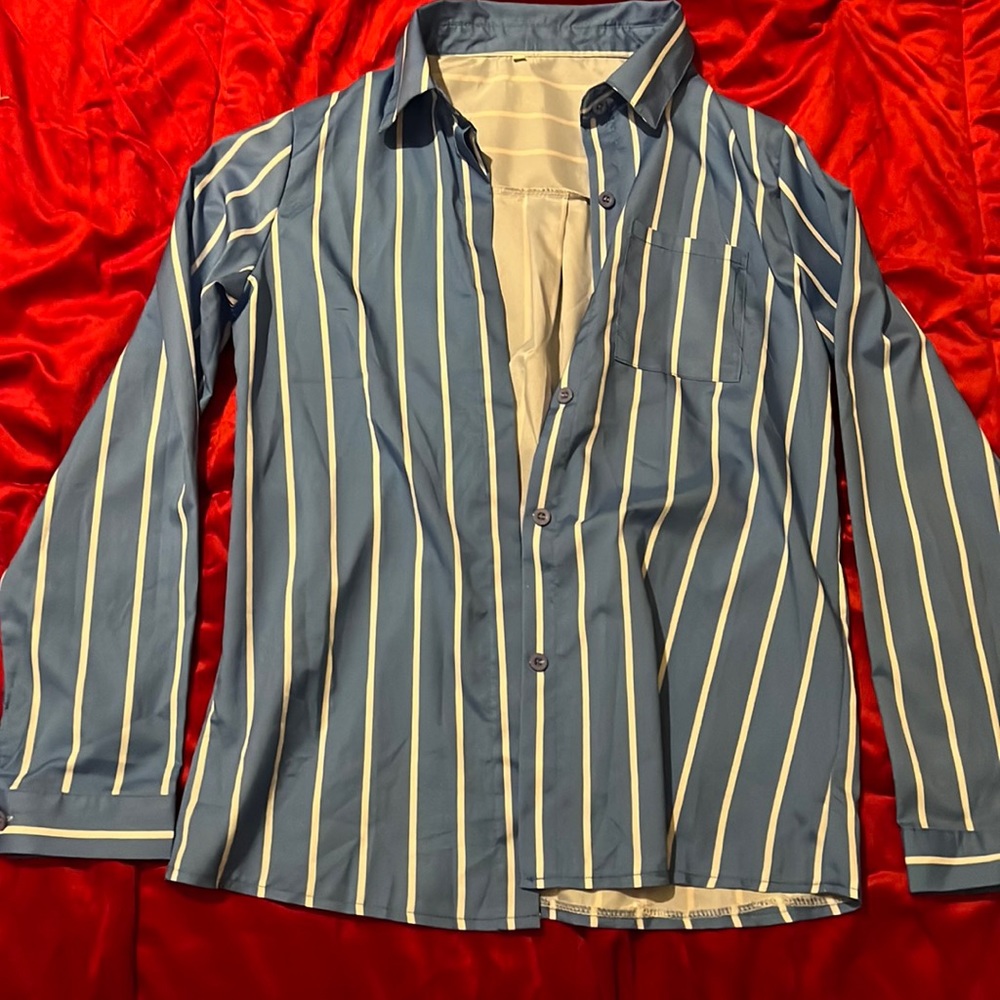 Blue Striped Button Up